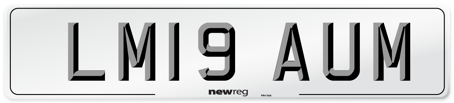 LM19 AUM Number Plate from New Reg